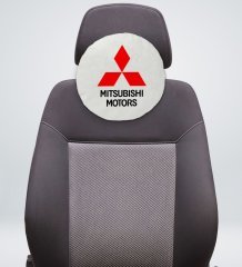 BK Gift Mitsubishi Tasarımlı Yuvarlak Araç Koltuk Yastığı-1