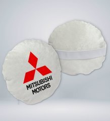 BK Gift Mitsubishi Tasarımlı Yuvarlak Araç Koltuk Yastığı-1
