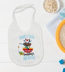 BK Kids Babasının Balıkçı Arkadaşı Tasarımlı Bebek Mama Önlüğü - Model 1