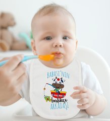 BK Kids Babasının Balıkçı Arkadaşı Tasarımlı Bebek Mama Önlüğü - Model 1