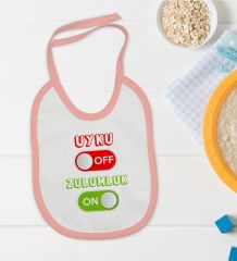 BK Kids Uyku Off Tasarımlı Pembe Bebek Mama Önlüğü-1