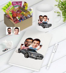 Kişiye Özel Kankalar Karikatürlü Nostaljik Lezzetler Defter Kalem Kupa Hediye Seti