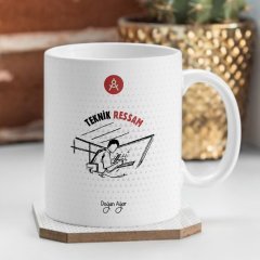 Kişiye Özel Mesleki Teknik Ressam Beyaz Kupa Bardak - 2