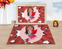 Kişiye Özel Kız Çocuk Karikatürlü 1000 Parça Profesyonel Puzzle-5