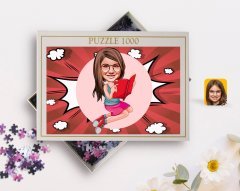 Kişiye Özel Kız Çocuk Karikatürlü 1000 Parça Profesyonel Puzzle-5