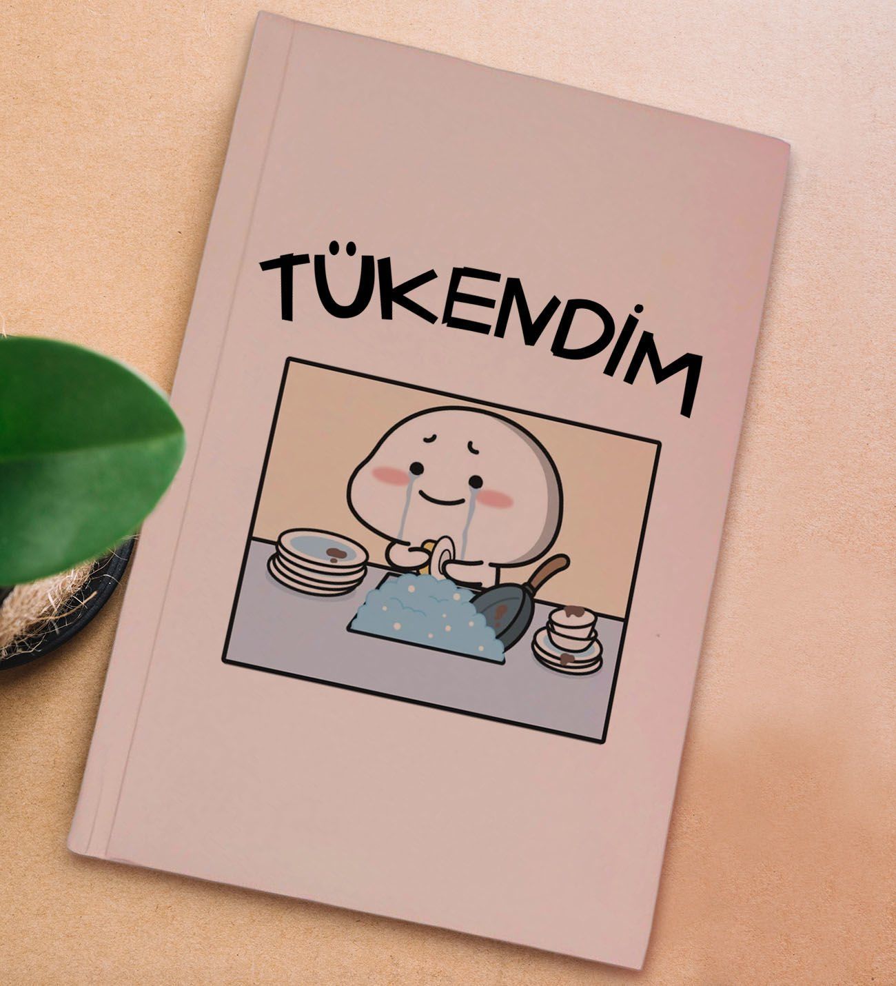 BK Gift Sert Kapaklı Pudra Pembesi Lastikli Defter , Arkadaşa Hediye, Yeni İş Hediyesi, Doğum Günü Hediyesi-8