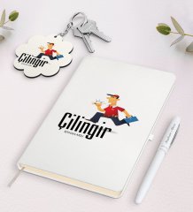 Kişiye Özel Çilingir Beyaz Defter Kalem Ve Anahtarlık Hediye Seti