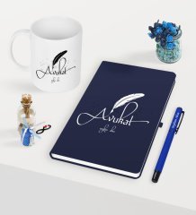 Kişiye Özel Avukat Temalı Lacivert Defter Kalem Kupa Seti - 6