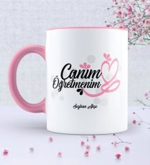 Kişiye Özel Canım Öğretmenim Pembe Kupa Bardak - 1