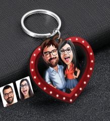 BK Gift Kişiye Özel Sevgili Temalı Kalp Ahşap Anahtarlık, Sevgiliye Hediye,Doğum Günü Hediyesi, Sevgililer Günü Hediyesi