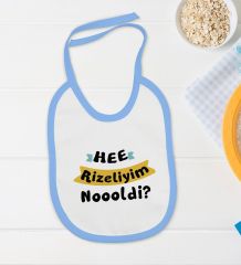 BK Kids Rizeliyim Tasarımlı Mavi Bebek Body Zıbın ve Mama Önlüğü Hediye Seti-2