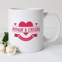 Kişiye Özel Beyaz Kupa Bardak (Sevgililer Günü Temalı-30)