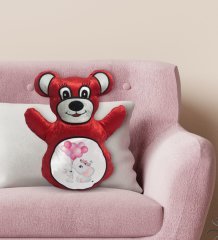 BK Gift Sevimli Fil Tasarımlı Kırmızı Ayıcık Yastık-11