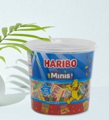 Kişiye Özel İsimli Fotoğraflı Doğum Günü Tasarımlı Dev Boy Haribo Minis Kovası (10gx100adet) Model 19