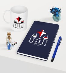 Kişiye Özel Avukat Temalı Lacivert Defter Kalem Kupa Seti - 4