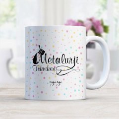 Kişiye Özel Mesleki Metalurji Teknikeri Beyaz Kupa Bardak