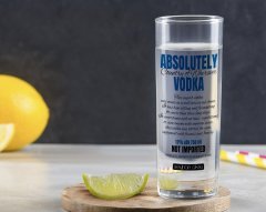 Kişiye Özel Renkli Baskılı Absolutely Vodka Tasarımlı Vodka Bardağı-1