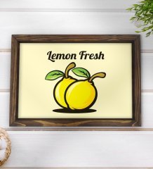 BK Gift Lemon Fresh Tasarımlı Doğal Ahşap Tepsi-1
