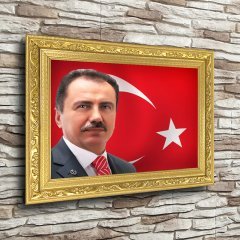 Muhsin Yazıcıoğlu Altın Yaldız Çerçeveli A3 Tablo - Yatay