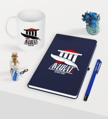 Kişiye Özel Avukat Temalı Lacivert Defter Kalem Kupa Seti - 3