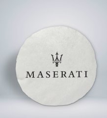 BK Gift Maserati Tasarımlı Yuvarlak Araç Koltuk Yastığı-1