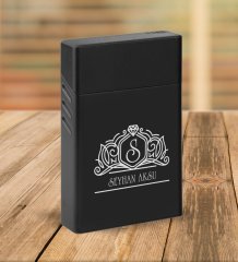 Kişiye Özel Siyah Slim Boy Metal Sigara Kutusu-13