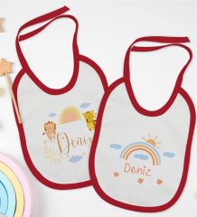 BK Kids Kişiye Özel İsimli 2’li Kırmızı Mama Önlüğü-10