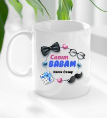 Kişiye Özel Babalar Günü Hediyesi Canım Babam Tasarımlı Kupa Bardak-1
