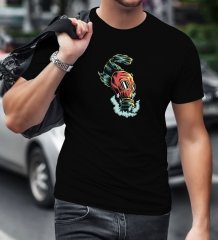 BK Gift Gaz Maskesi Tasarımlı Siyah T-Shirt-1
