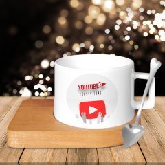 Kişiye Özel Mesleki Youtuber Altlıklı Seramik Fincan - 3