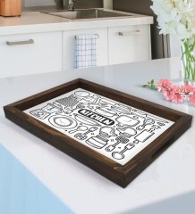 BK Gift Kitchen Tasarımlı Doğal Ahşap Tepsi-2