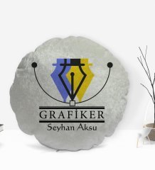 Kişiye Özel İsimli Grafiker Tasarımlı Dekoratif Kırlent Yastık-2