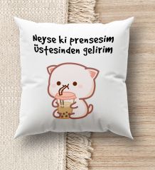 BK Gift Esprili Beyaz Kırlent Yastık, Ev Hediyesi, Ev Dekorasyonu, Dekoratif Hediye-11