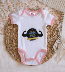 BK Kids Kişiye Özel Pembe Bebek Body Zıbın - Model 68