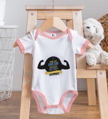BK Kids Kişiye Özel Pembe Bebek Body Zıbın - Model 68