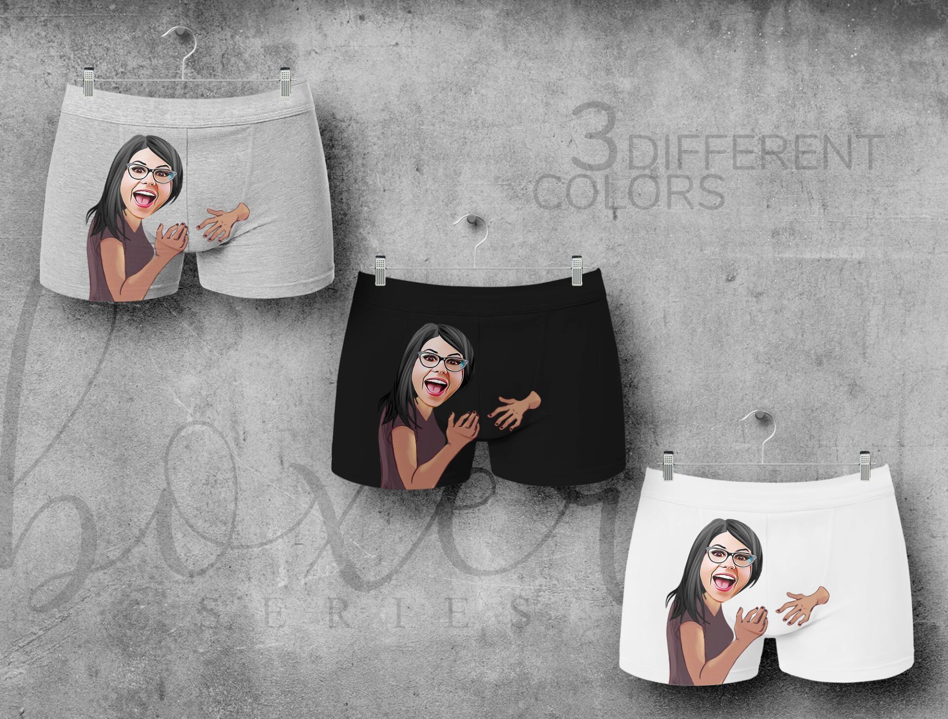 BK Gift Kişiye Özel 3 Adet Karikatürlü Eğlenceli Erkek Boxer Seti, Yıl Dönümü/ Doğum Günü / Sevgililer Günü Hediyeleri, Ona Özel Hediye, Esprili Hediye