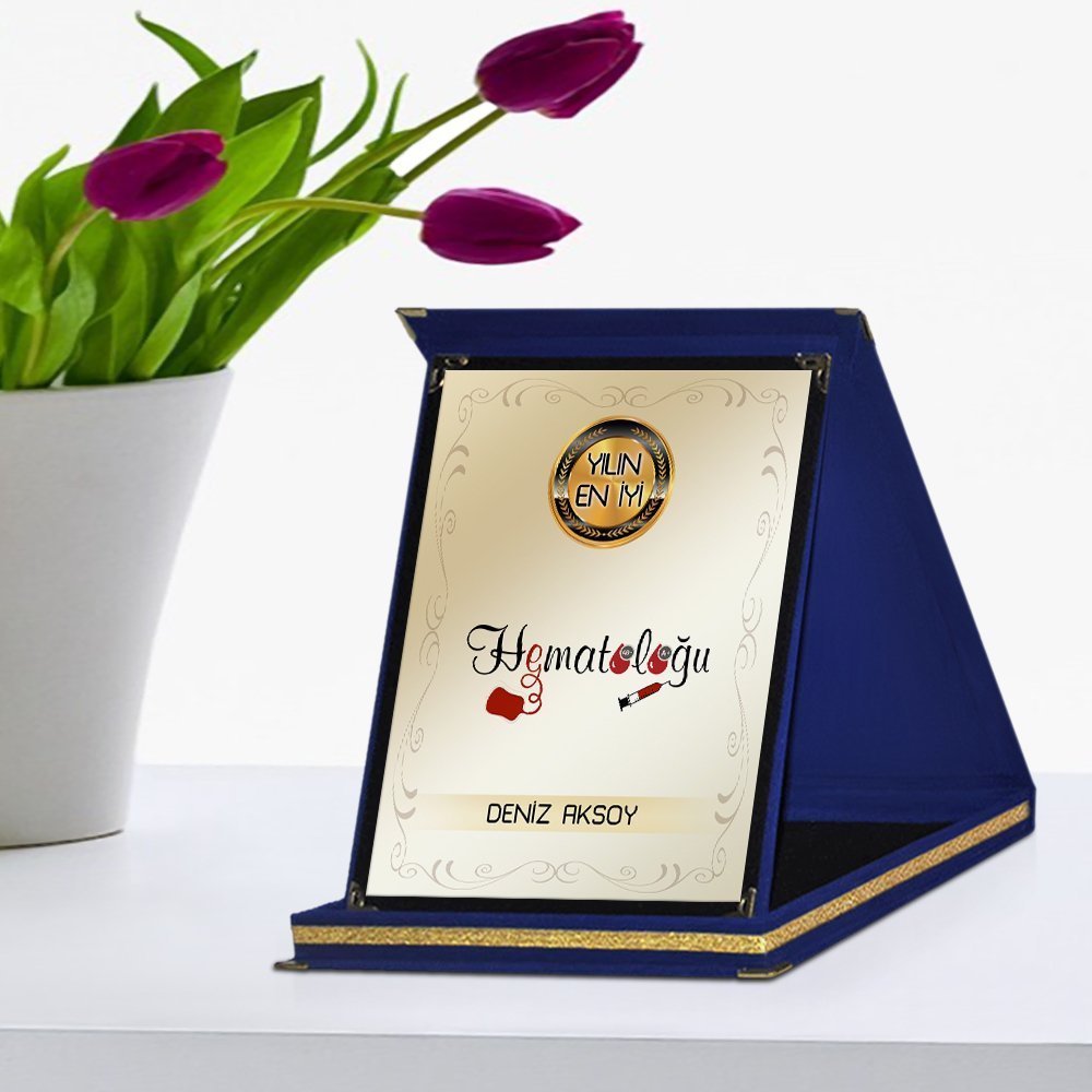 Kişiye Özel Yılın En İyi Hematoloğu Lacivert Plaket Ödülü