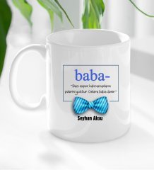Kişiye Özel Babalar Günü Hediyesi Baba Tasarımlı Kupa Bardak-3