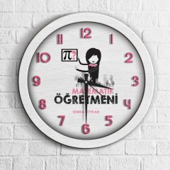 Kişiye Özel Mesleki Matematik Öğretmeni Ahşap Duvar Saati - 1