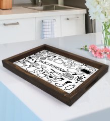 BK Gift Kitchen Tasarımlı Doğal Ahşap Tepsi-1