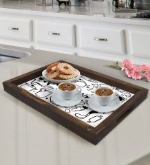BK Gift Kitchen Tasarımlı Doğal Ahşap Tepsi-1