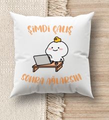 BK Gift Esprili Beyaz Kırlent Yastık, Ev Hediyesi, Ev Dekorasyonu, Dekoratif Hediye-10