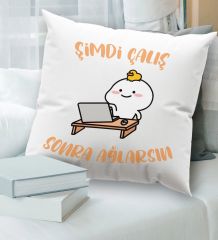 BK Gift Esprili Beyaz Kırlent Yastık, Ev Hediyesi, Ev Dekorasyonu, Dekoratif Hediye-10