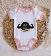 BK Kids Kişiye Özel Pembe Bebek Body Zıbın - Model 67
