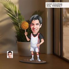 BK Gift Kişiye Özel Basketbol Karikatürlü Büyük Boy Ahşap Biblo-1, Arkadaşa Hediye , Sevgiliye Hediye, Kişiye Özel Biblolar