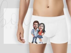 BK Gift Kişiye Özel Karikatürlü Eğlenceli Beyaz Erkek Boxer, Yıl Dönümü/ Doğum Günü / Sevgililer Günü Hediyeleri,  Erkek Arkadaş Hediye, Esprili Hediye-16