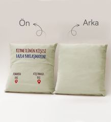 BK Gift Eğlenceli Tasarımlı Organizer Kumanda ve Atıştırmalık Cepli Krem Kırlent Yastık- 10, Ev Dekoru, Ev Hediyesi