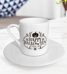 Kişiye Özel Happy Halloween Tasarımlı Türk Kahvesi Fincanı-15