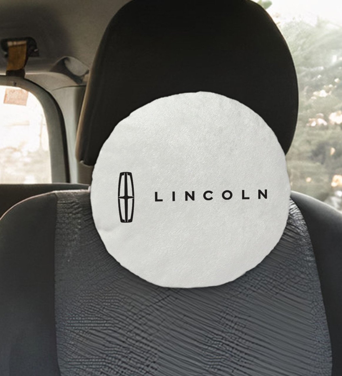 BK Gift Lincoln Tasarımlı Yuvarlak Araç Koltuk Yastığı-1