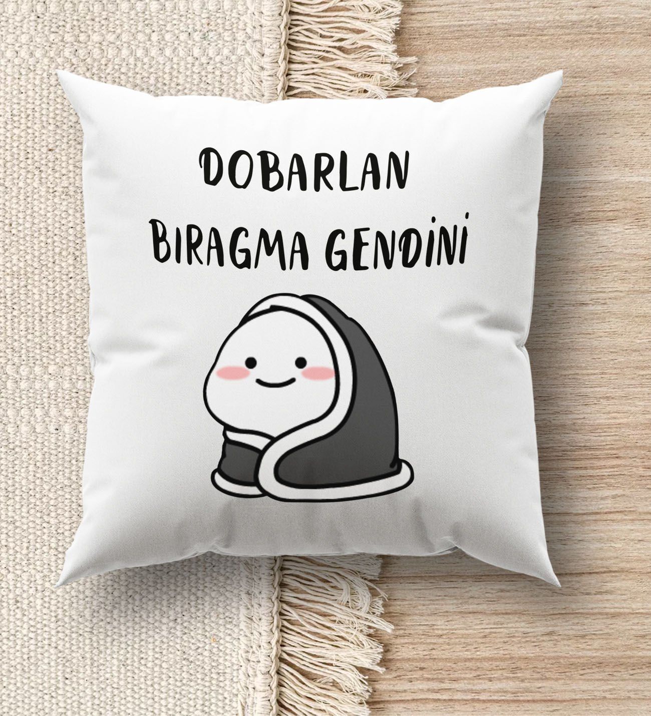 BK Gift Esprili Beyaz Kırlent Yastık, Ev Hediyesi, Ev Dekorasyonu, Dekoratif Hediye-9